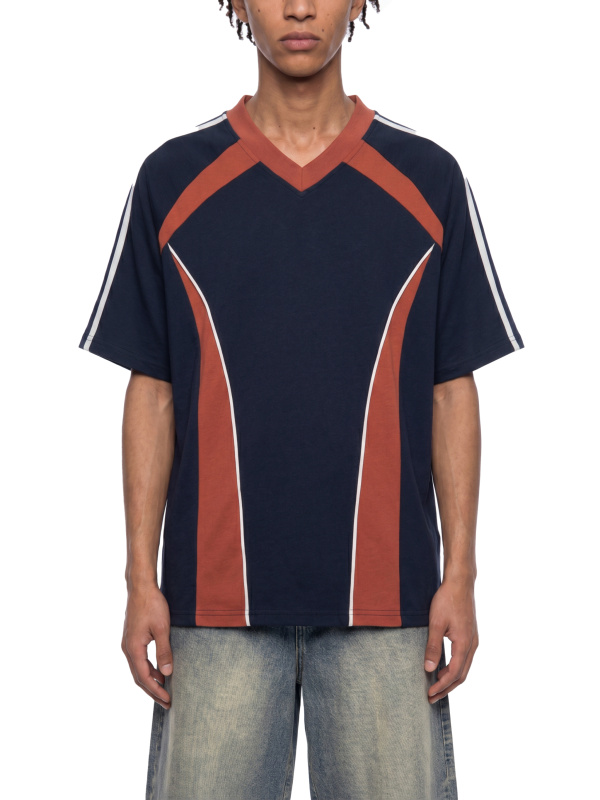 Unisex Color Block V-Neck T-Shirt