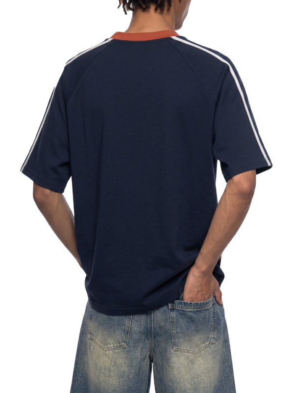 Unisex Color Block V-Neck T-Shirt