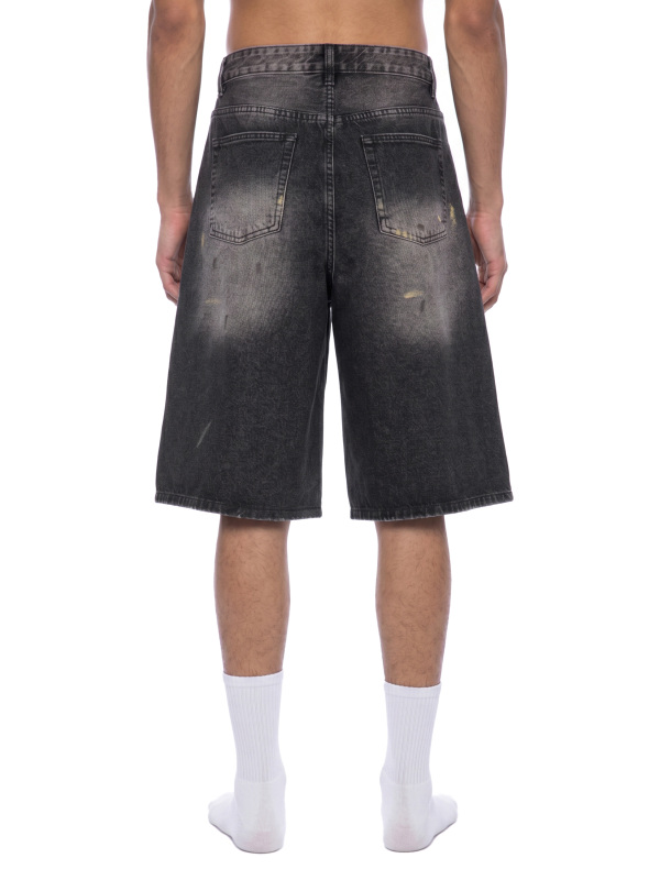 Men’s Vintage Wash Wide Leg Denim Shorts