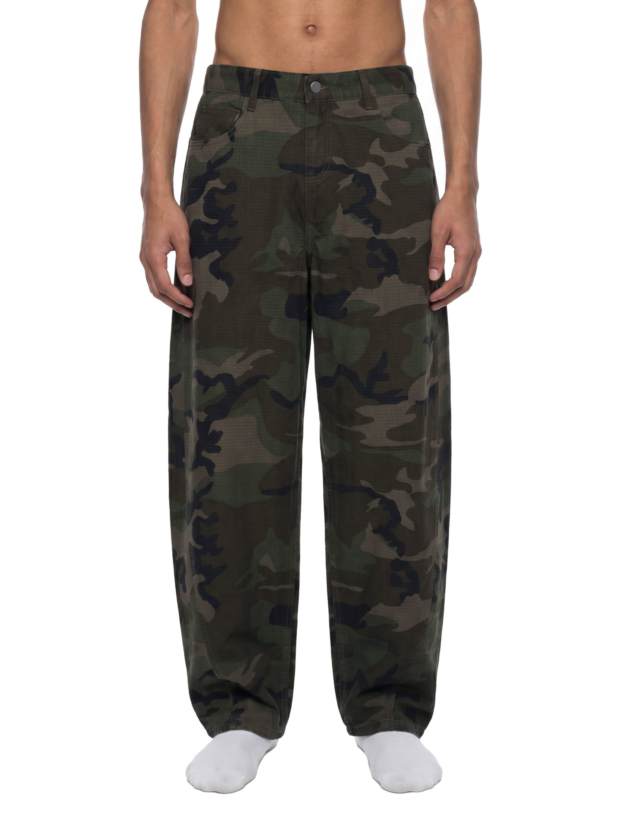 Men's Camo Barrel Leg Cargo Pants #MB0021 | TAPSTITCH