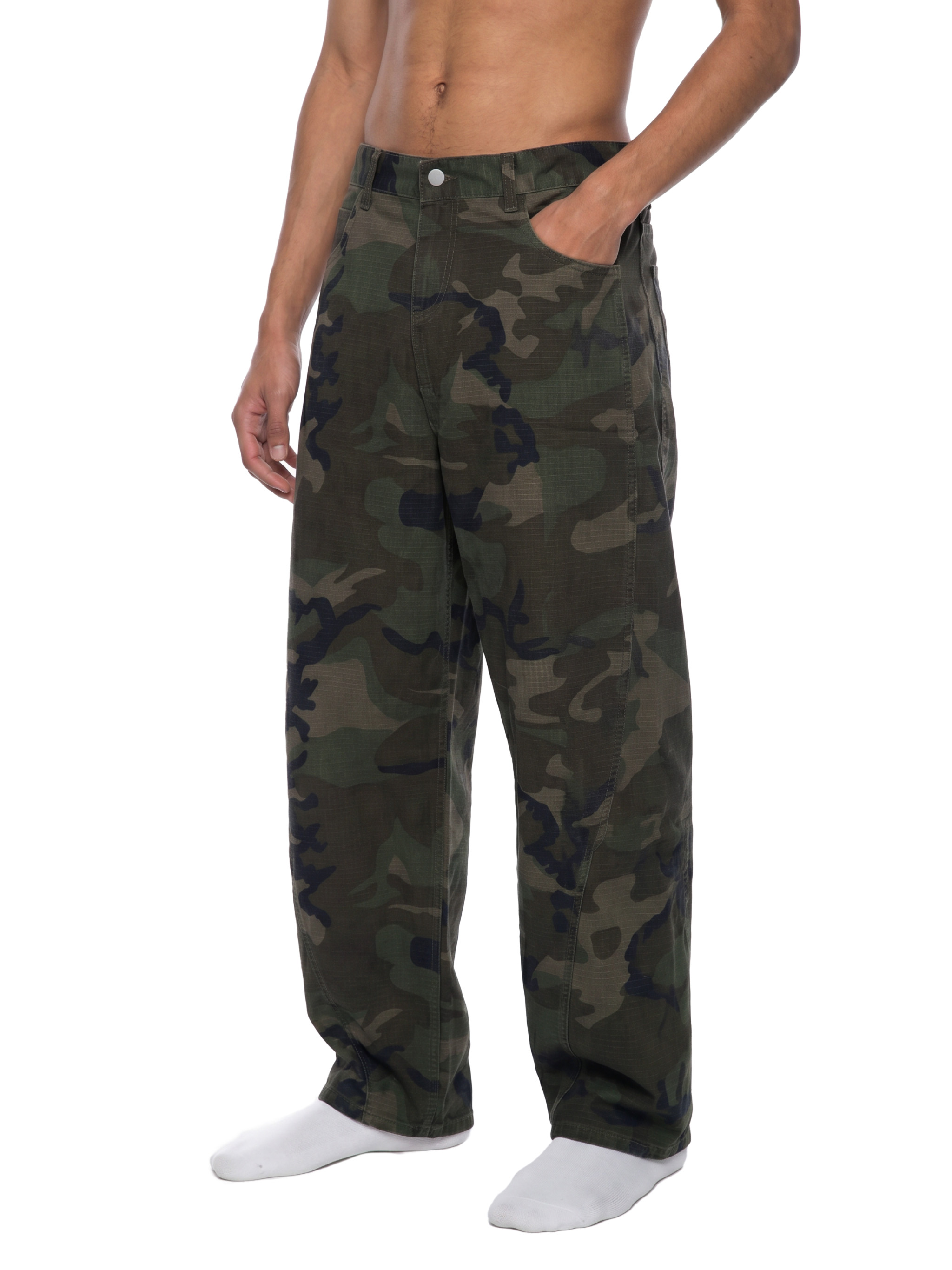 Men's Camo Barrel Leg Cargo Pants #MB0021 | TAPSTITCH