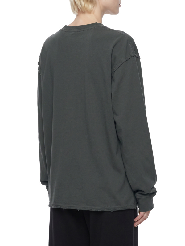 Unisex Raw Hem Long Sleeve T-Shirt