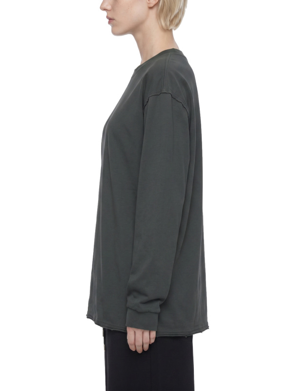 Unisex Raw Hem Long Sleeve T-Shirt