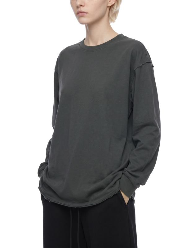 Unisex Raw Hem Long Sleeve T-Shirt