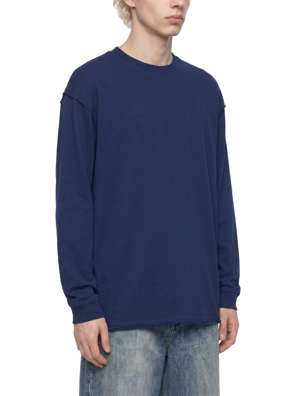 Unisex Raw Hem Long Sleeve T-Shirt