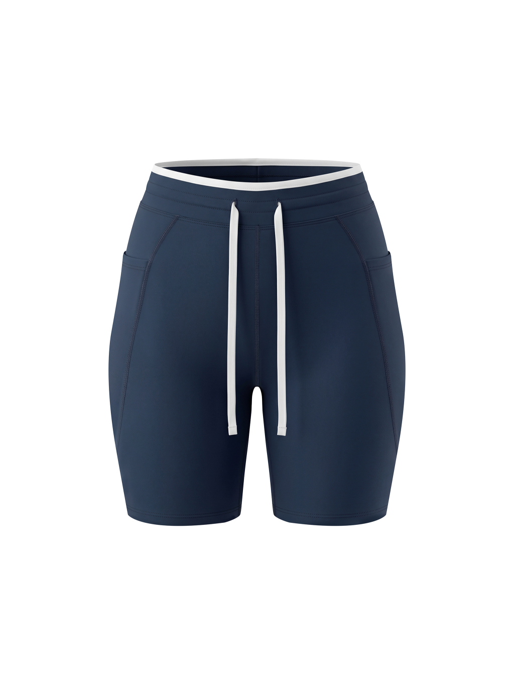 Women's High Rise Color Block Yoga Shorts - Main Image