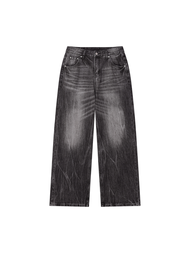 Men’s Vintage Wash Wide Leg Jeans