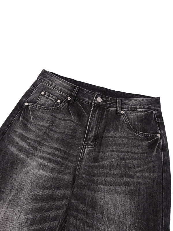 Men’s Vintage Wash Wide Leg Jeans