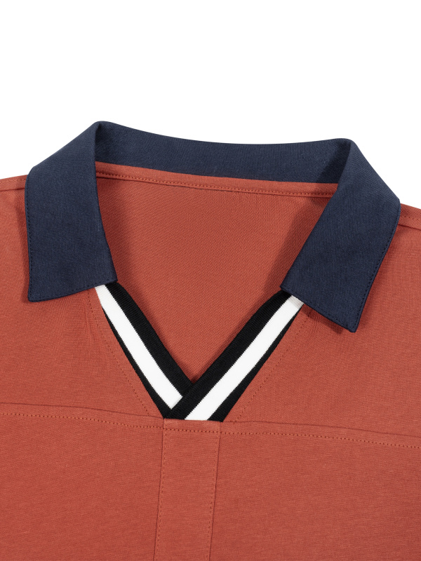 Unisex Boxy Color Block Polo Shirt