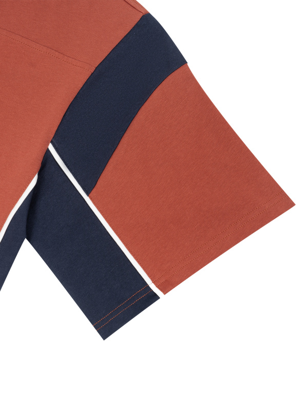 Unisex Boxy Color Block Polo Shirt