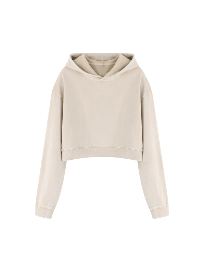 Women’s Mineral Washed Crop Hoodie