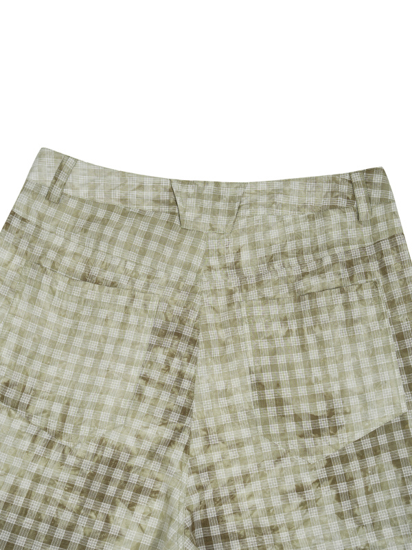 Unisex Vintage Wash Plaid Shorts