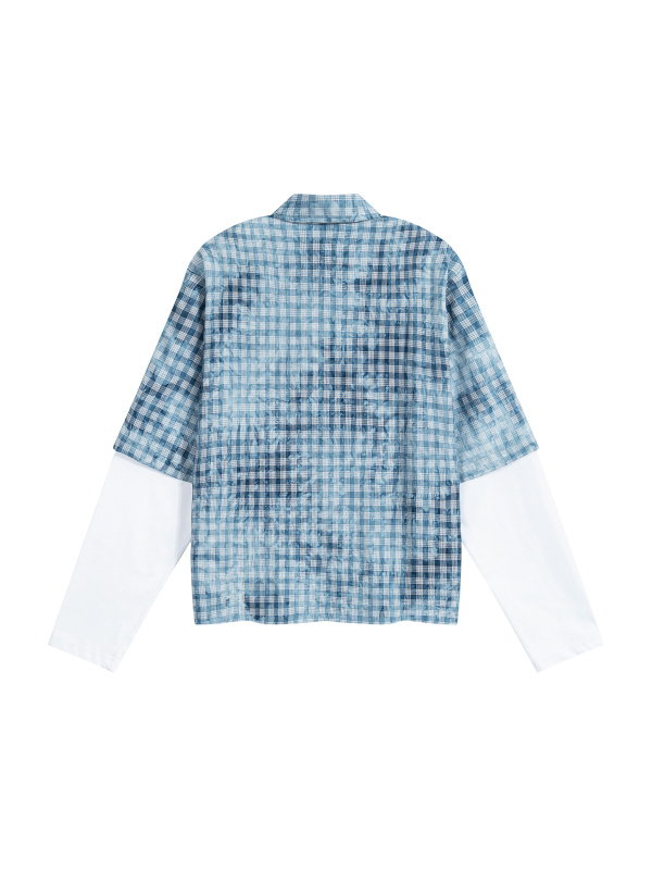 Unisex Vintage Wash Plaid Short Sleeve Shirt