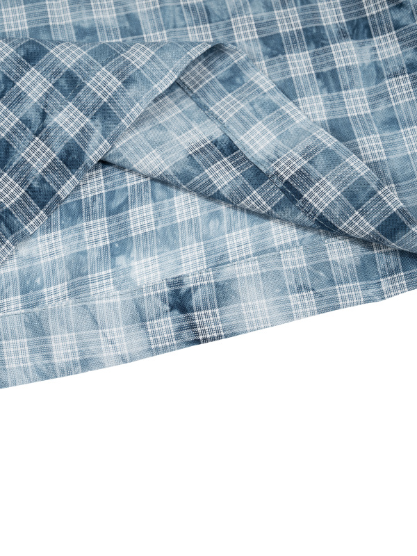 Unisex Vintage Wash Plaid Short Sleeve Shirt