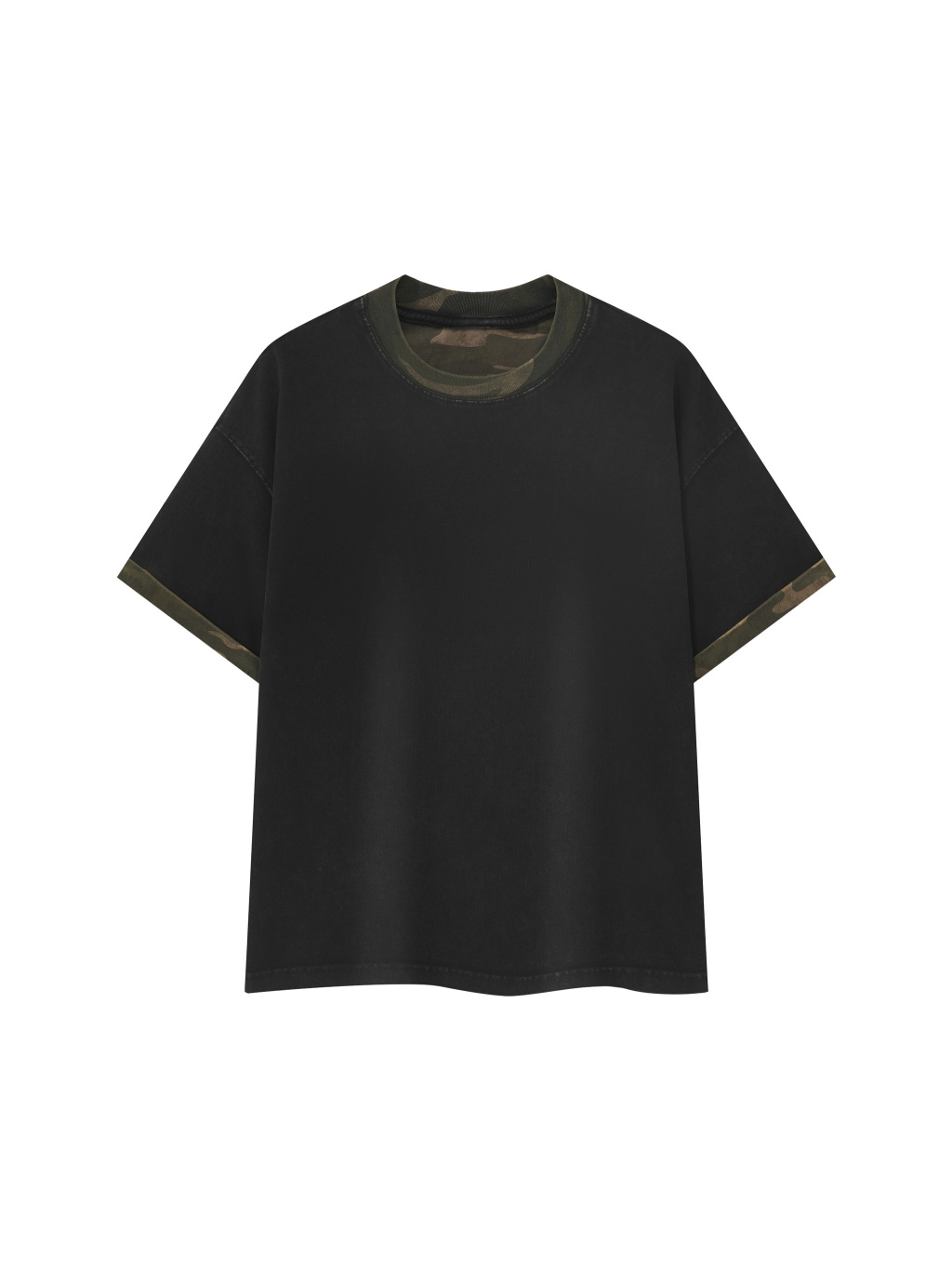 Unisex Mineral Washed Boxy Panel T-Shirt - Main Image