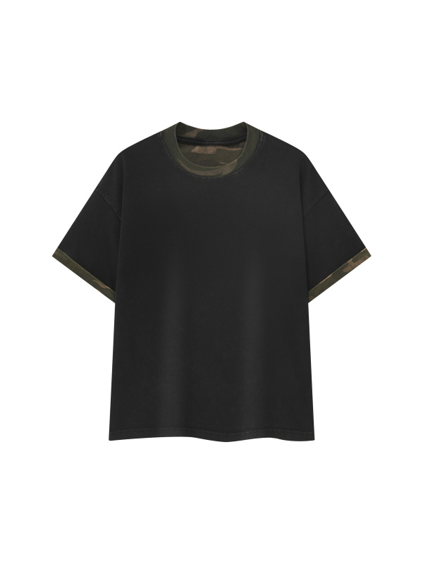 Unisex Mineral Washed Boxy Panel T-Shirt