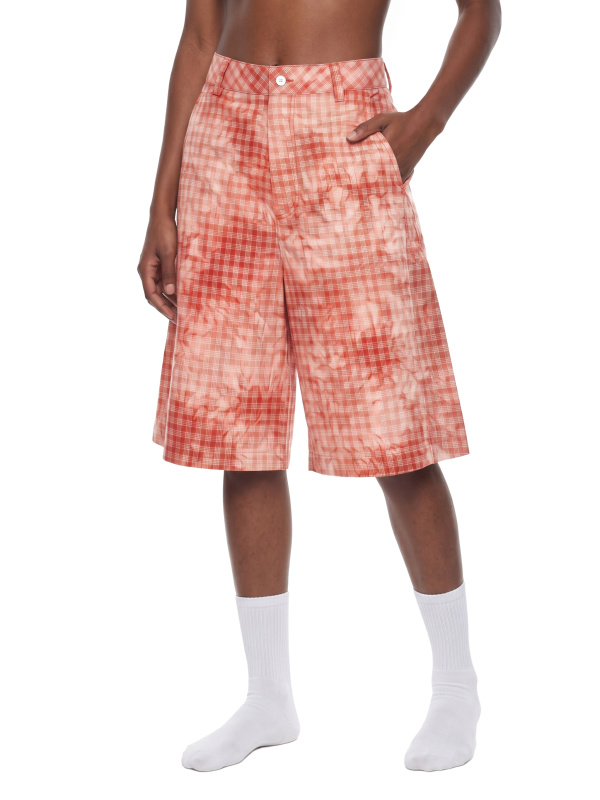 Unisex Vintage Wash Plaid Shorts