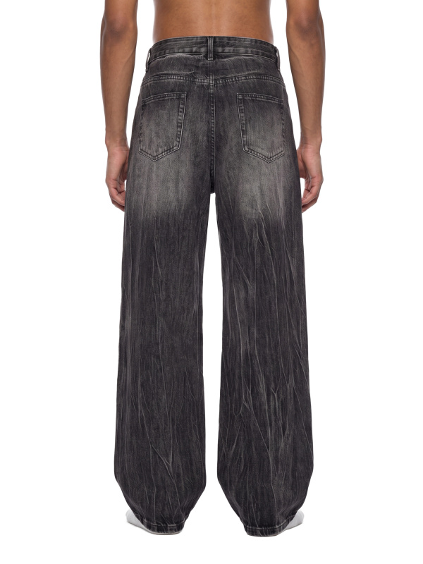 Men’s Vintage Wash Wide Leg Jeans