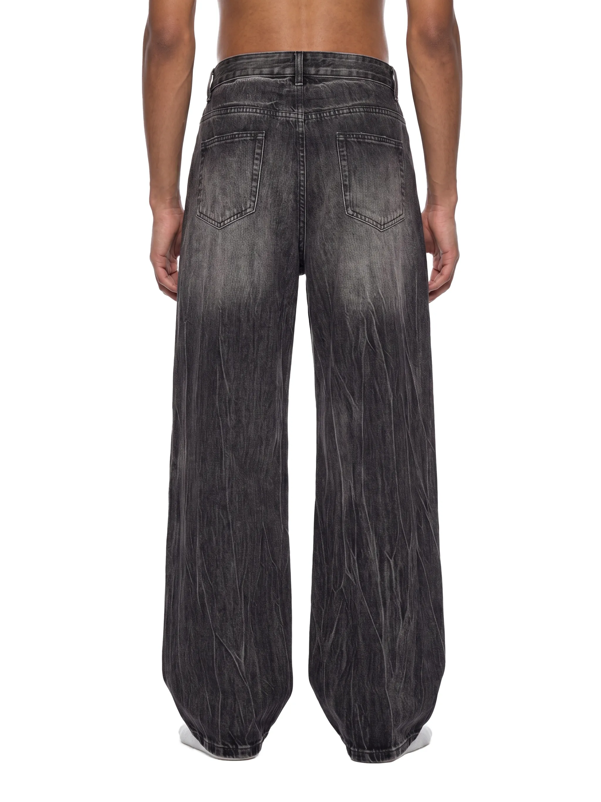 Men’s Vintage Wash Wide Leg Jeans