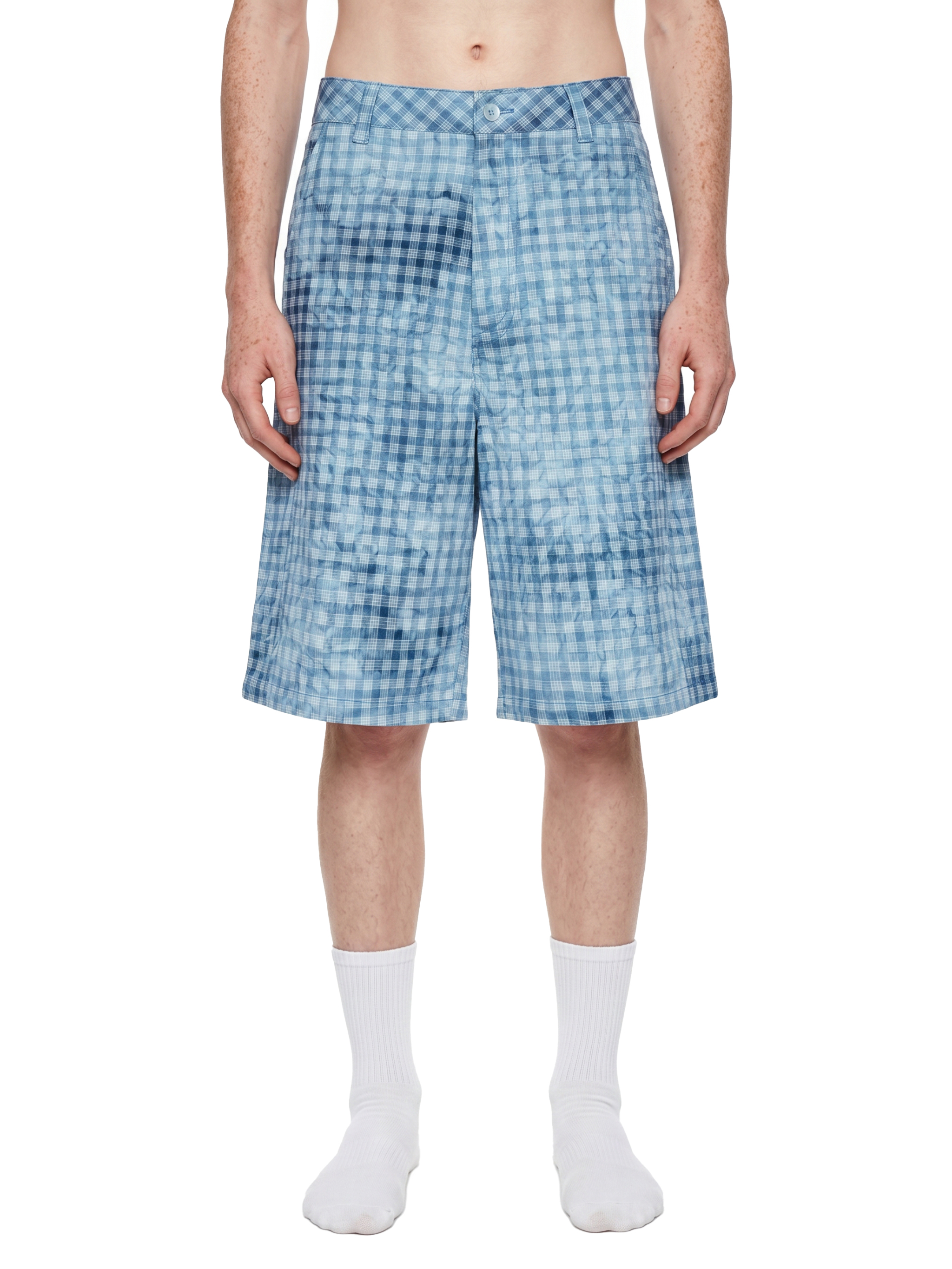 Unisex Enzyme Washed Plaid Shorts #UB0032 | TAPSTITCH