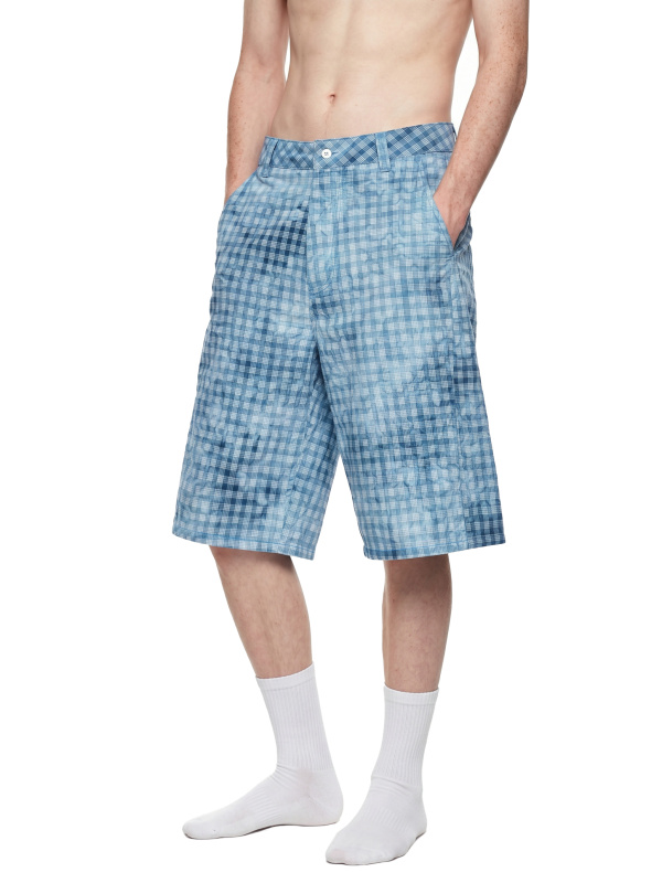 Unisex Vintage Wash Plaid Shorts