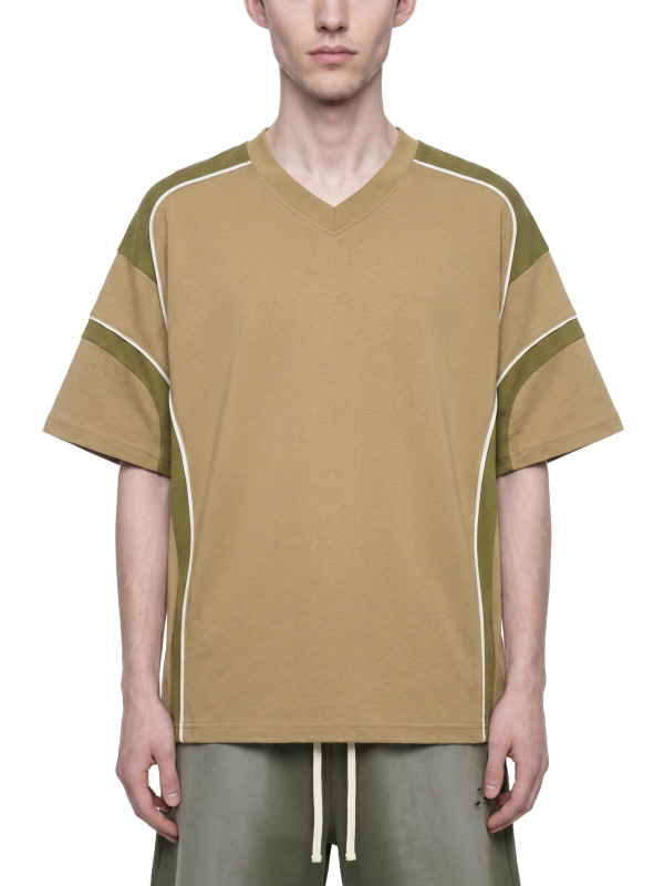 Unisex Color Block V-Neck T-Shirt
