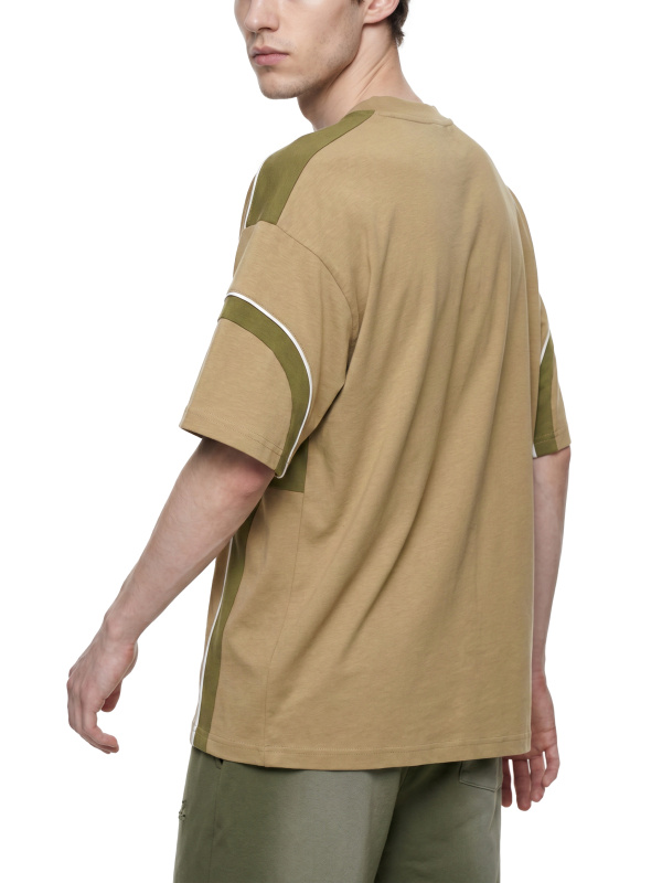 Unisex Color Block V-Neck T-Shirt