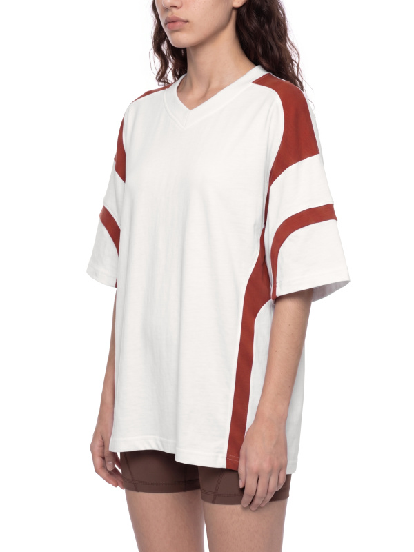 Unisex Color Block V-Neck T-Shirt