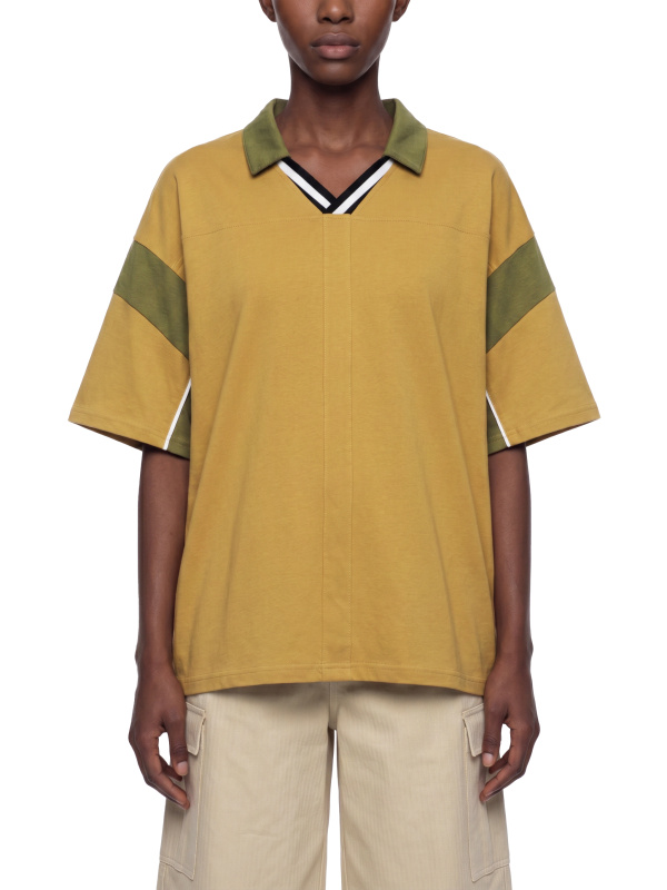 Unisex Boxy Color Block Polo Shirt