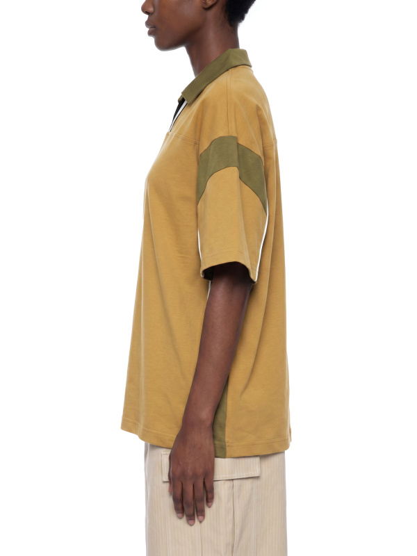 Unisex Boxy Color Block Polo Shirt