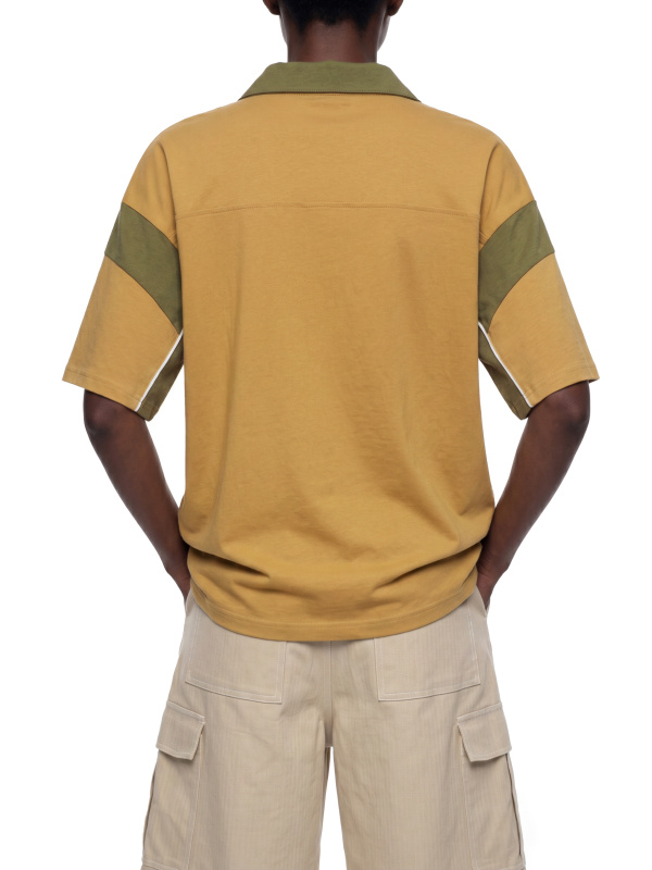 Unisex Boxy Color Block Polo Shirt