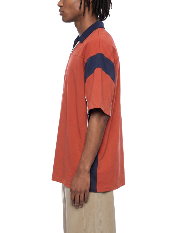 Unisex Boxy Color Block Polo Shirt