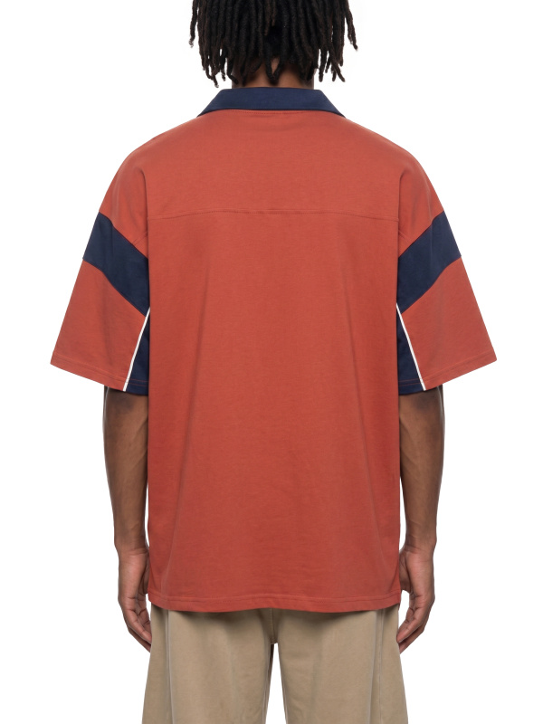 Unisex Boxy Color Block Polo Shirt