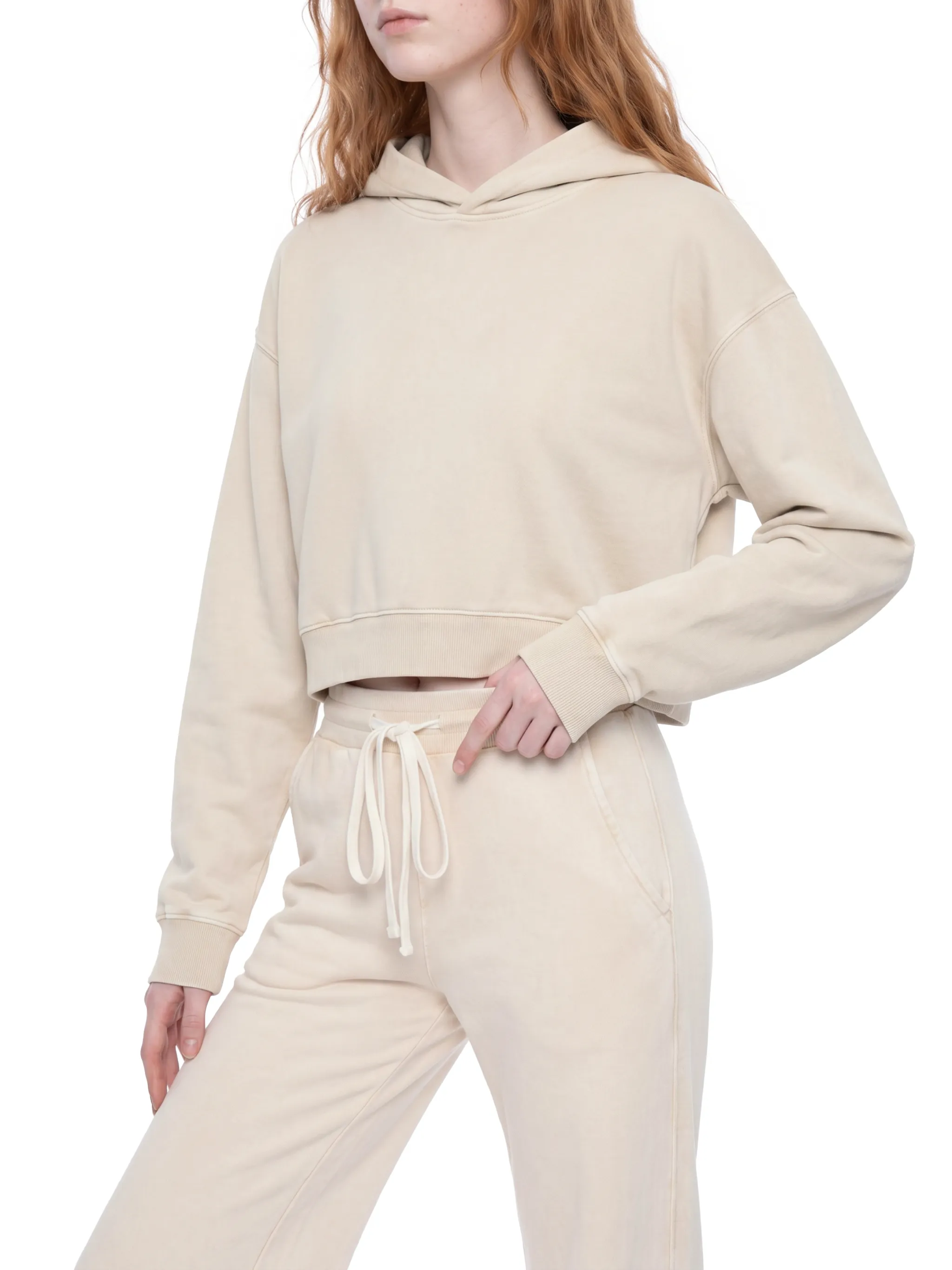 Women’s Mineral Washed Crop Hoodie