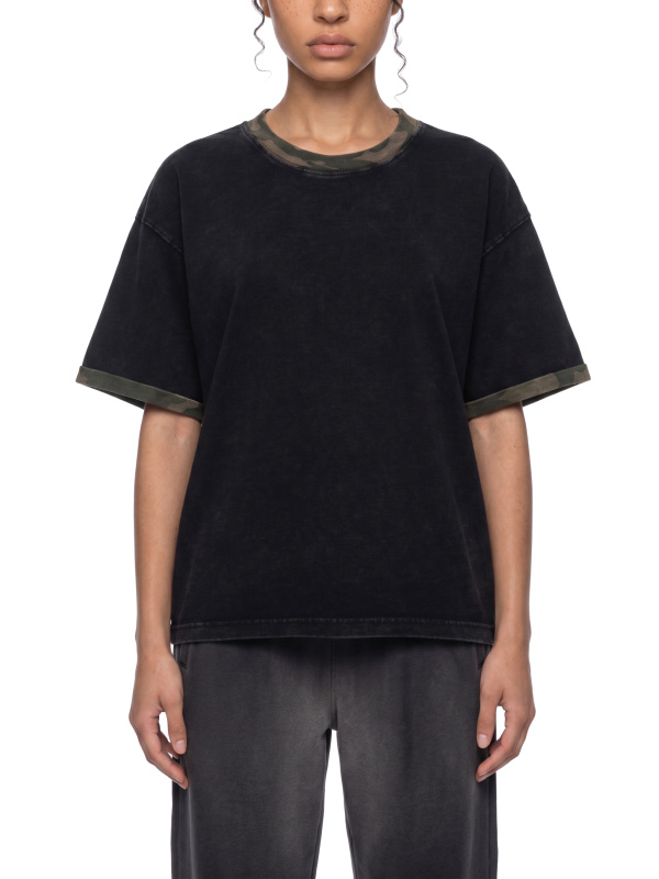Unisex Mineral Washed Boxy Panel T-Shirt