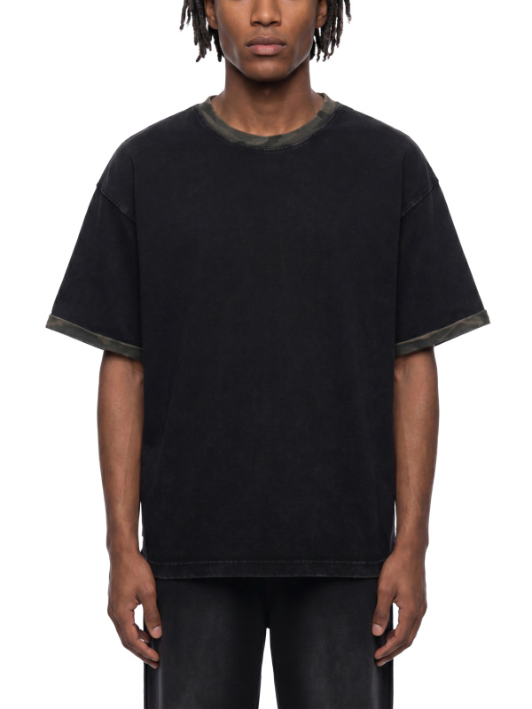 Unisex Mineral Washed Boxy Panel T-Shirt