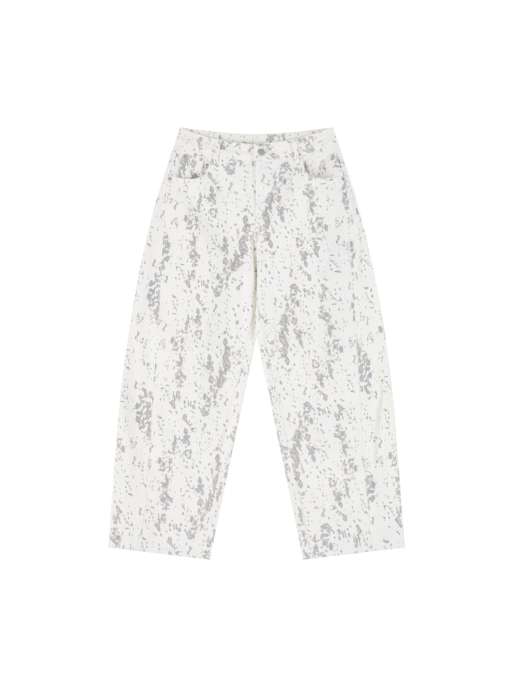 Women's Splatter Barrel Leg Jeans - Main Image