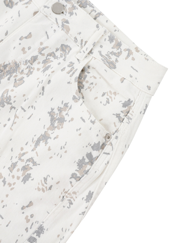 Women's Splatter Barrel Leg Jeans