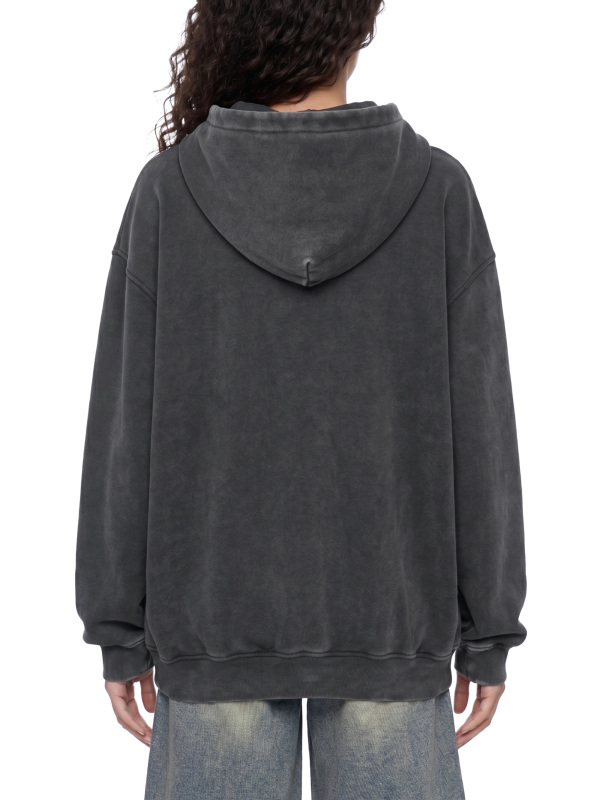 Snow Wash Fleece Oversize Hoodie