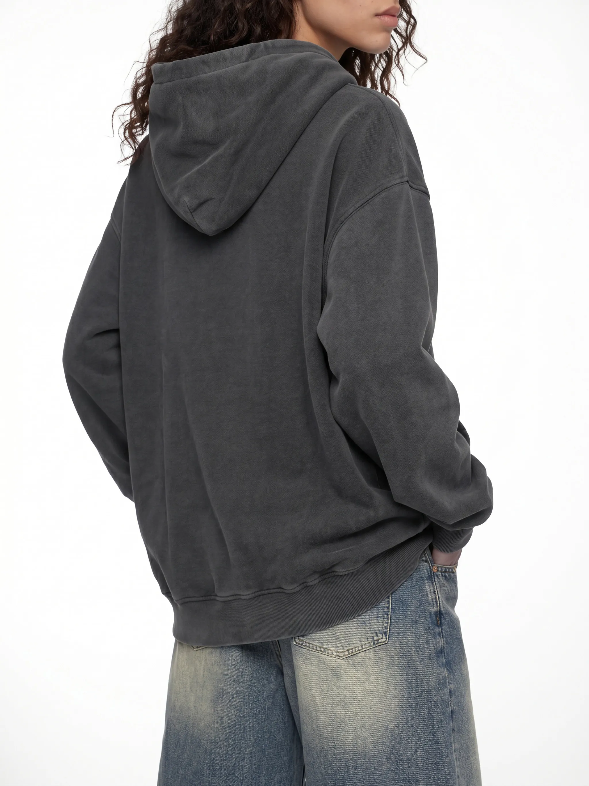 Snow Wash Fleece Oversize Hoodie