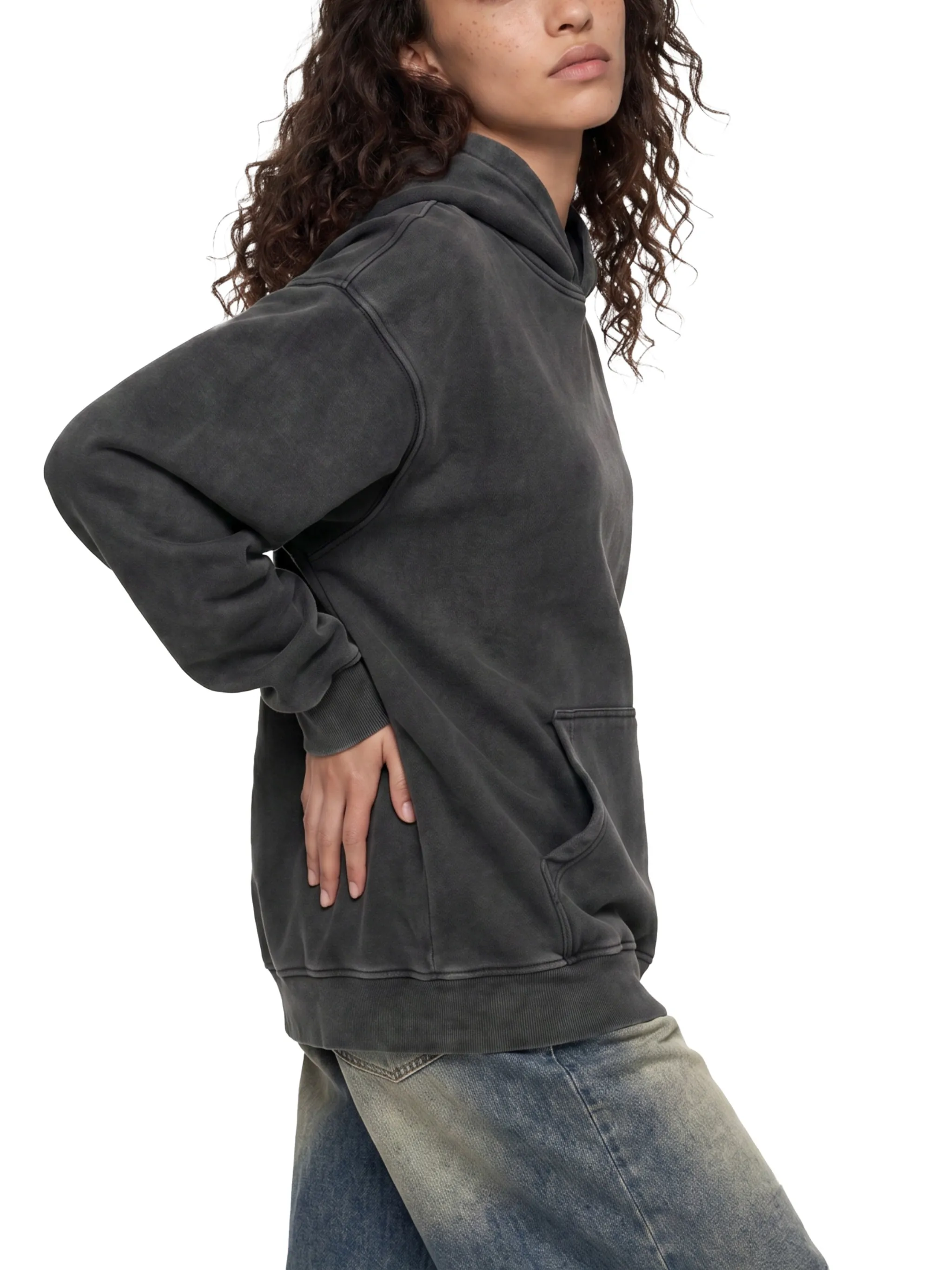 Snow Wash Fleece Oversize Hoodie