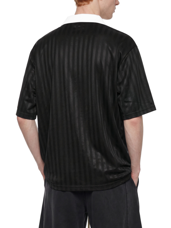 Contrast Collar Striped Soccer Jersey