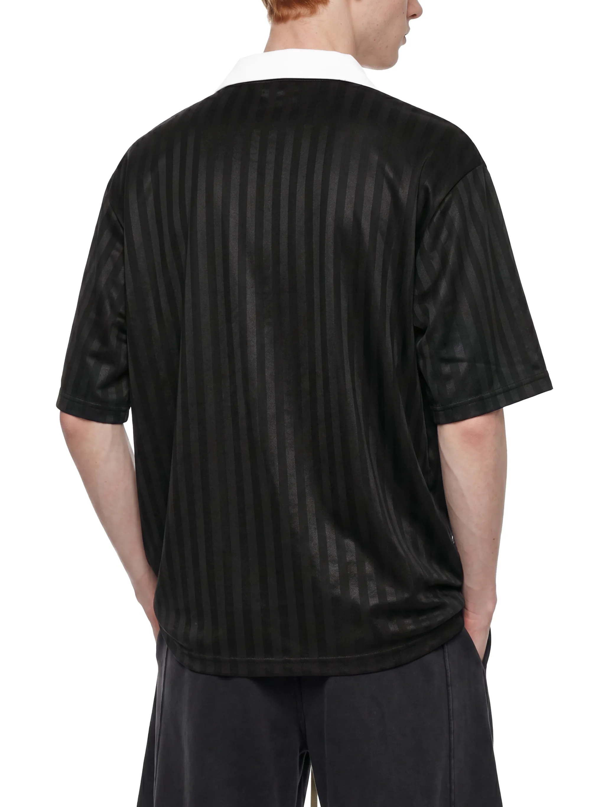 Contrast Collar Striped Soccer Jersey