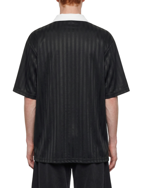 Contrast Collar Striped Soccer Jersey