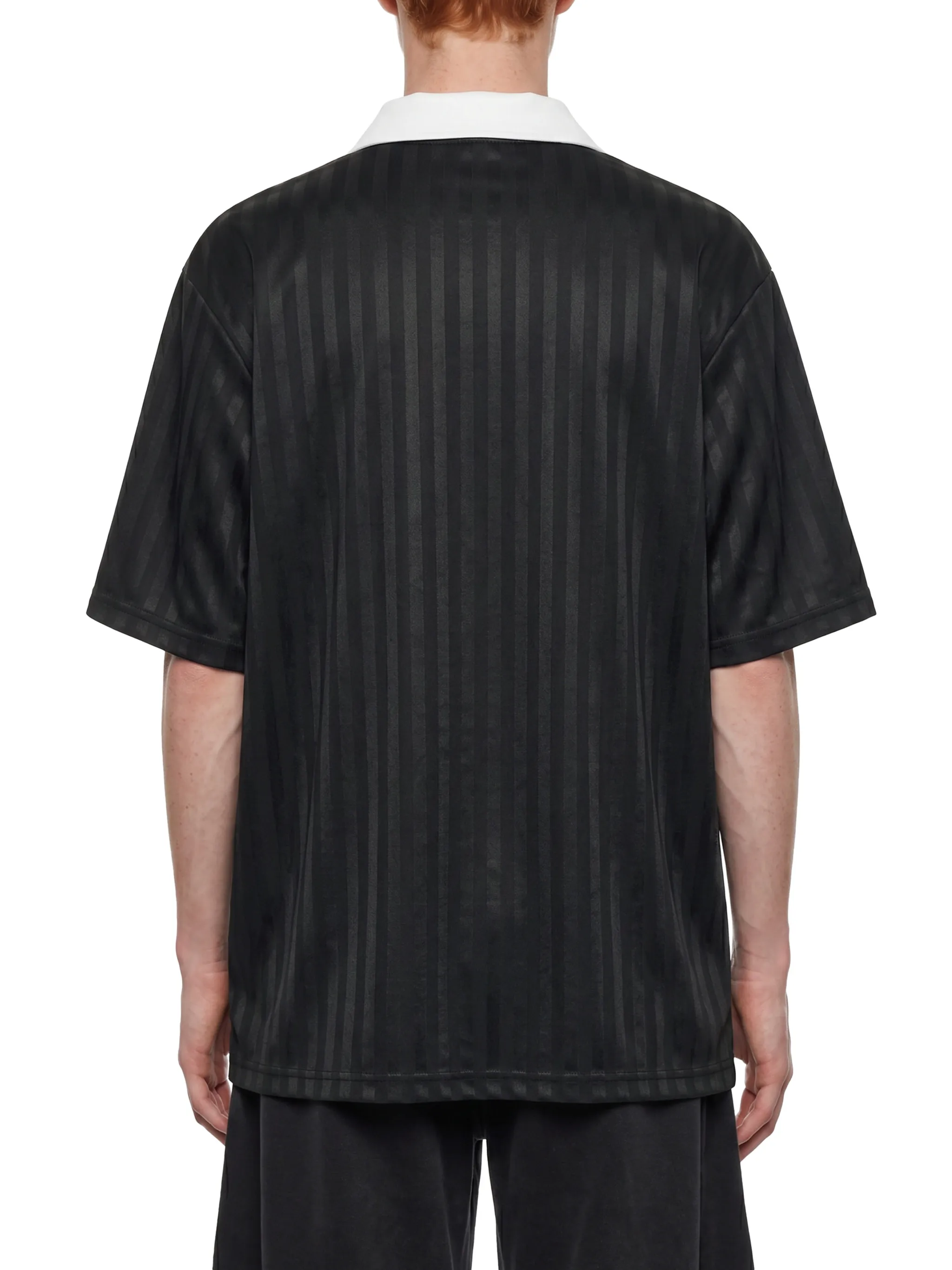 Contrast Collar Striped Soccer Jersey
