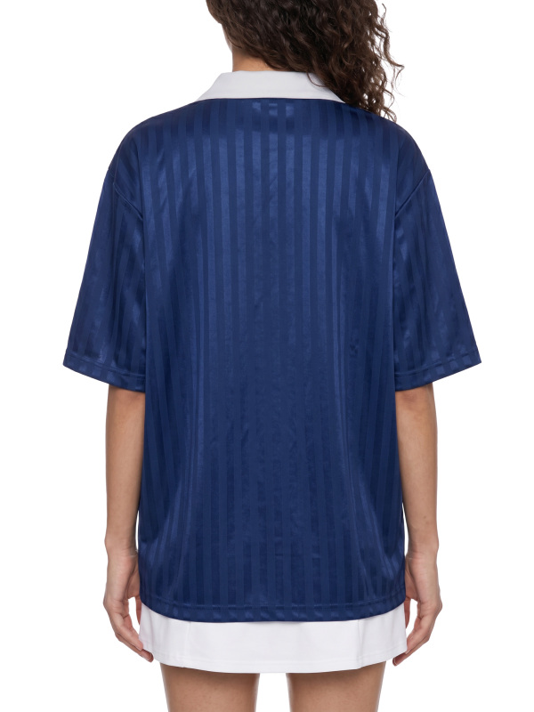 Contrast Collar Striped Soccer Jersey