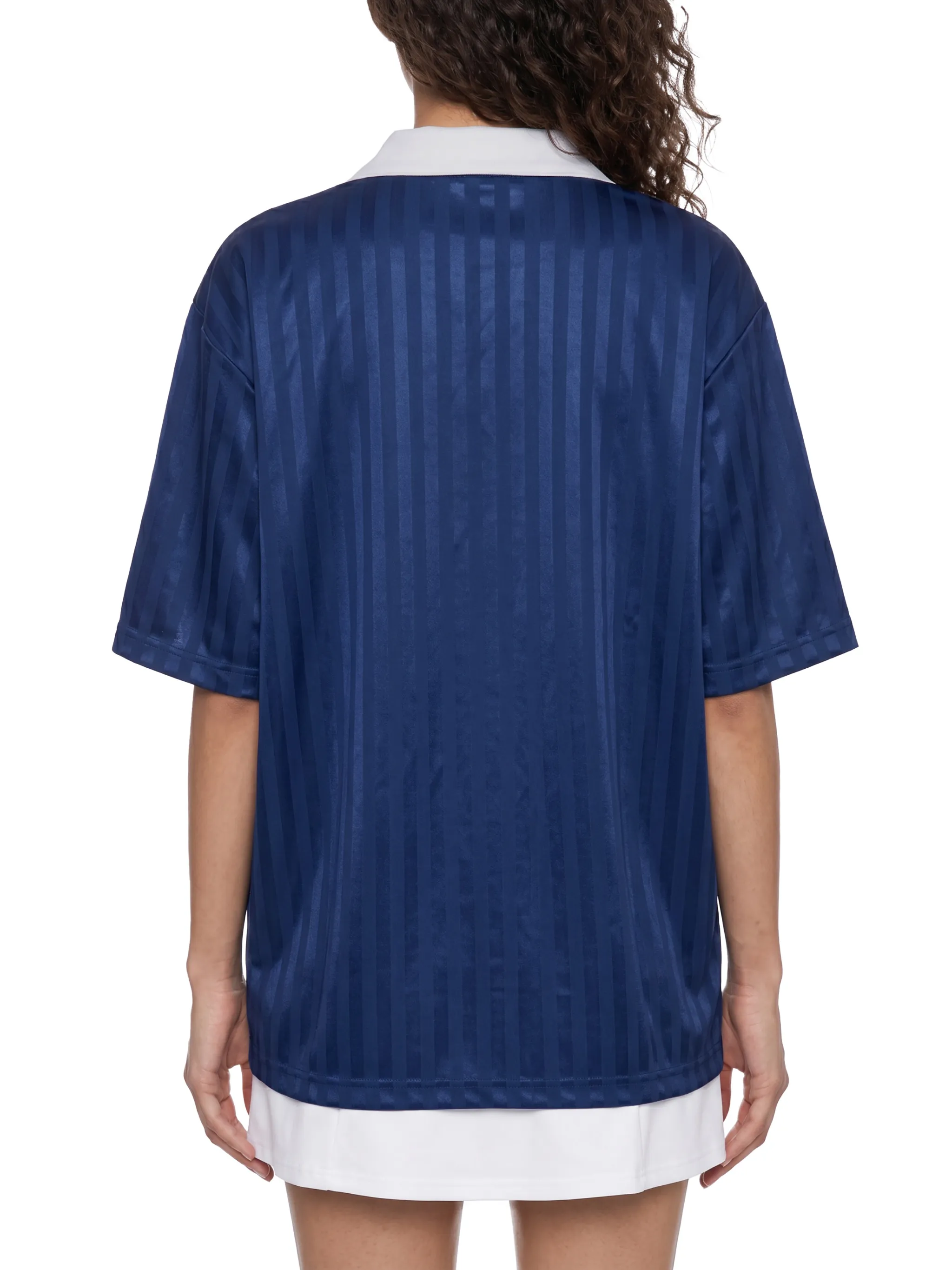 Contrast Collar Striped Soccer Jersey
