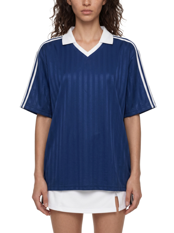 Contrast Collar Striped Soccer Jersey