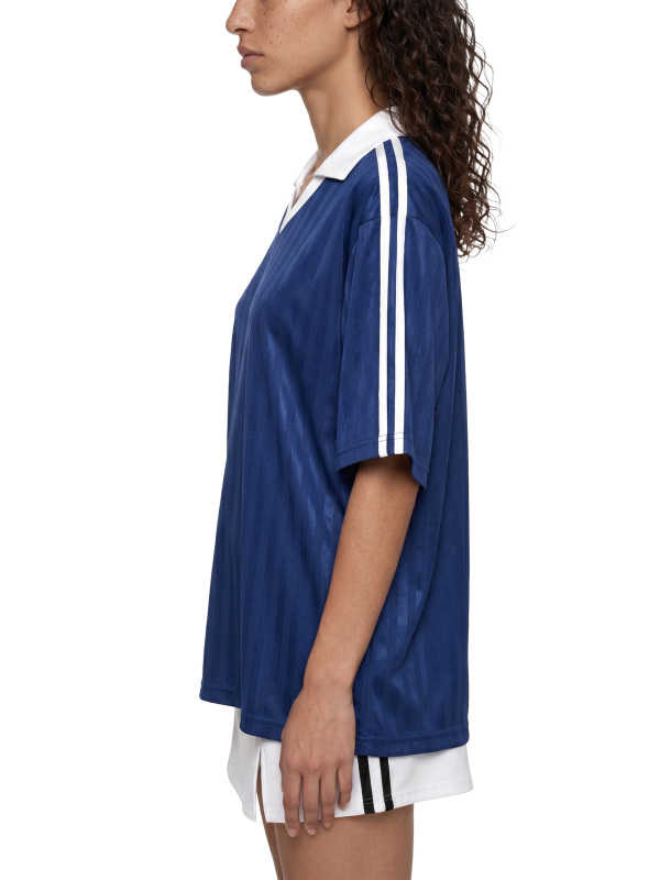Contrast Collar Striped Soccer Jersey
