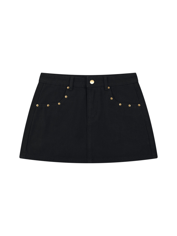 Women's Studded Denim Mini Skirt